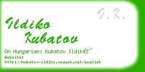 ildiko kubatov business card